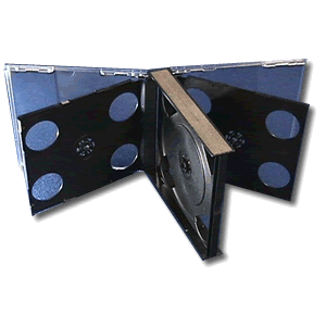 Jewel Case Holds 6 CD/DVDs Black Trays - 10 Pack