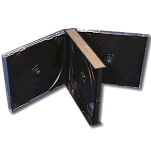 Jewel Case Holds 4 CD/DVDs Black Trays - 10 Pack - Click Image to Close