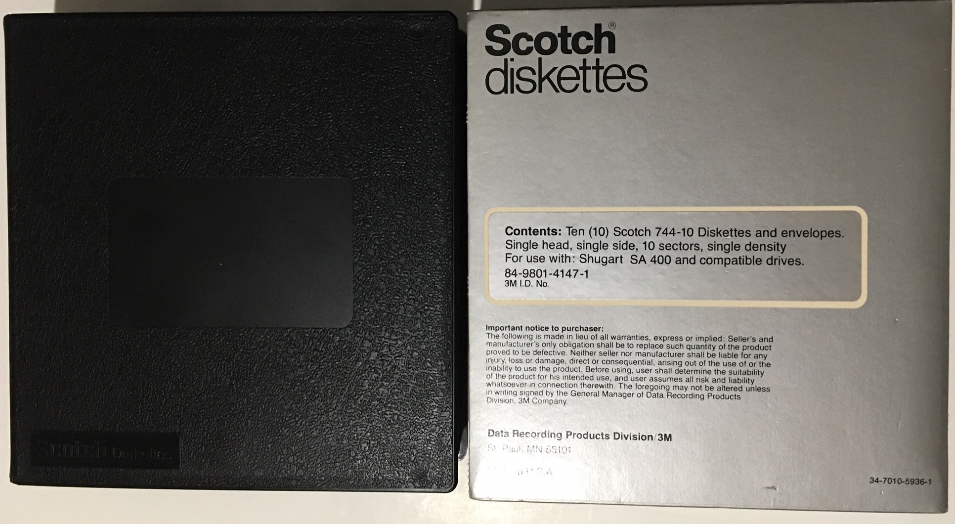 Vintage 5.25" Scotch 3M Diskettes 744-10 - Click Image to Close