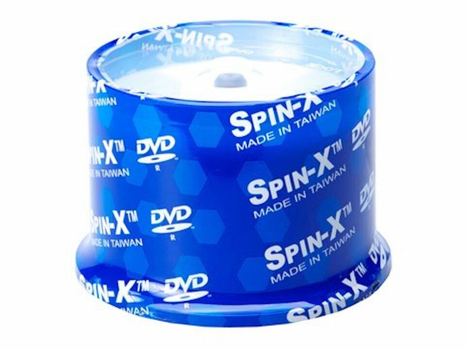 Spin-X DVD-R 4.7GB 16x White InkJet Printable in Hub 50 Pack